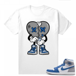 Jordan 1 True Blue shirts  White Broken Heart