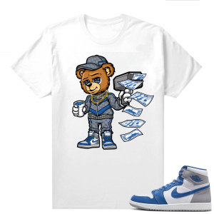 Jordan 1 True Blue shirts  White Cash Cannon Bear