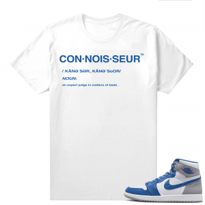 Jordan 1 True Blue shirts  White Connoisseur