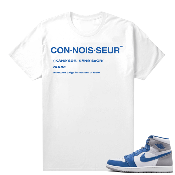 Jordan 1 True Blue shirts  White Connoisseur