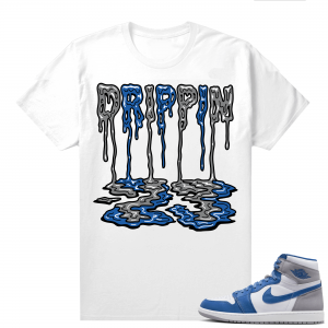 Jordan 1 True Blue shirts  White Drippin 23