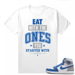 Jordan 1 True Blue shirts  White EAT