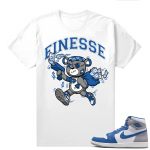 Jordan 1 True Blue shirts  White Finesse Bear