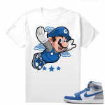 Jordan 1 True Blue shirts  White Fly Mario