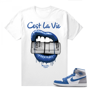 Jordan 1 True Blue shirts  White Gior C’est La Vie