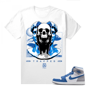 Jordan 1 True Blue shirts  White Gior Trapped