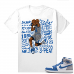 Jordan 1 True Blue shirts  White Goat