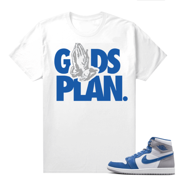 Jordan 1 True Blue shirts  White Gods Plan