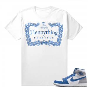 Jordan 1 True Blue shirts  White Hennything