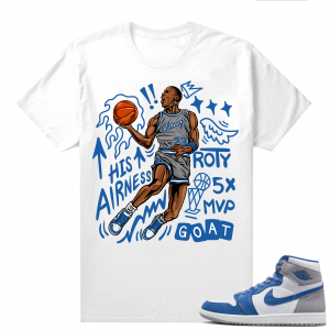 Jordan 1 True Blue shirts  White His Airness