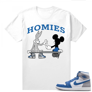 Jordan 1 True Blue shirts  White Homies