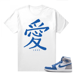 Jordan 1 True Blue shirts  White Love