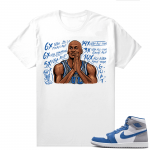 Jordan 1 True Blue shirts  White MJ Acolades