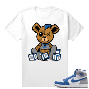 Jordan 1 True Blue shirts  White Misfit Teddy