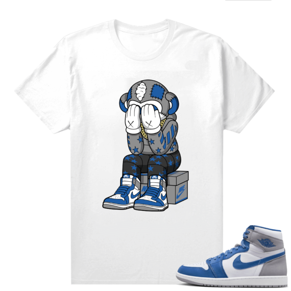 Jordan 1 True Blue shirts  White Monkey Toy x AJ1