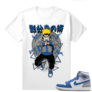 Jordan 1 True Blue shirts  White Naruto