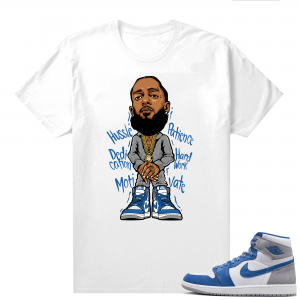 Jordan 1 True Blue shirts  White Nipsey