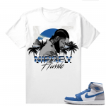 Jordan 1 True Blue shirts  White Nipsey Paradise