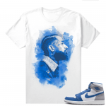 Jordan 1 True Blue shirts  White Nipsey Watercolor