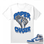 Jordan 1 True Blue shirts  White Paper Chaser