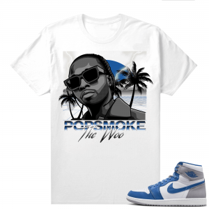 Jordan 1 True Blue shirts  White Pop Smoke Paradise