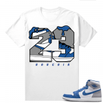 Jordan 1 True Blue shirts  White Rare Air 23 Drip