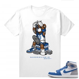 Jordan 1 True Blue shirts  White Rare Air Baller Bear