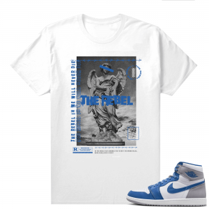 Jordan 1 True Blue shirts  White Rebel Matching T-Shirt