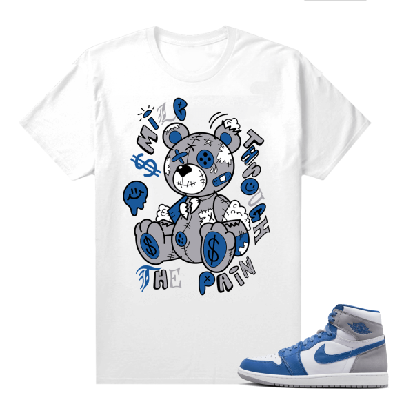 Jordan 1 True Blue shirts  White Smile Through the Pain