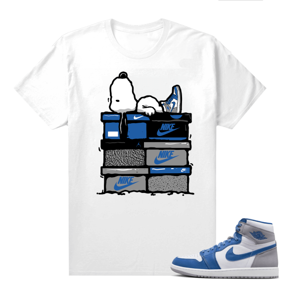 Jordan 1 True Blue shirts  White Sneakerhead Snoopy