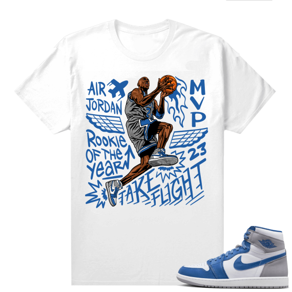 Jordan 1 True Blue shirts  White Take Flight