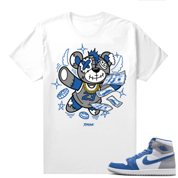 Jordan 1 True Blue shirts  White TopRank Bearvana