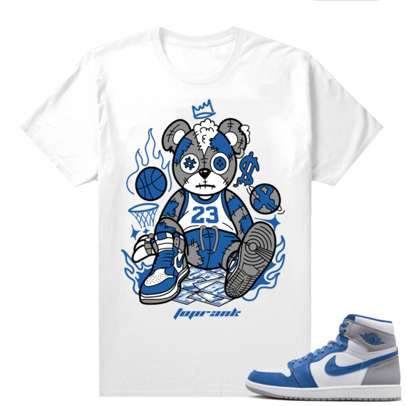 Jordan 1 True Blue shirts  White Toprank Baller Bear