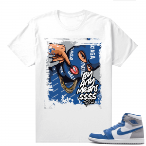 Jordan 1 True Blue shirts  White Toprank By Any Means