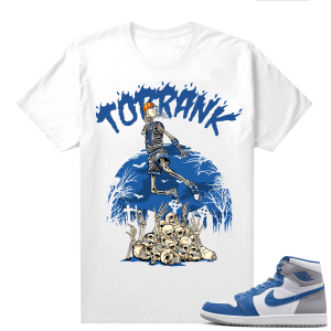 Jordan 1 True Blue shirts  White Toprank MJ Skeletor Dunk