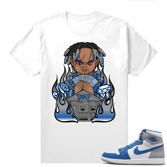 Jordan 1 True Blue shirts  White Trap Chucky