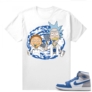 Jordan 1 True Blue shirts  White Trap Rick and Morty