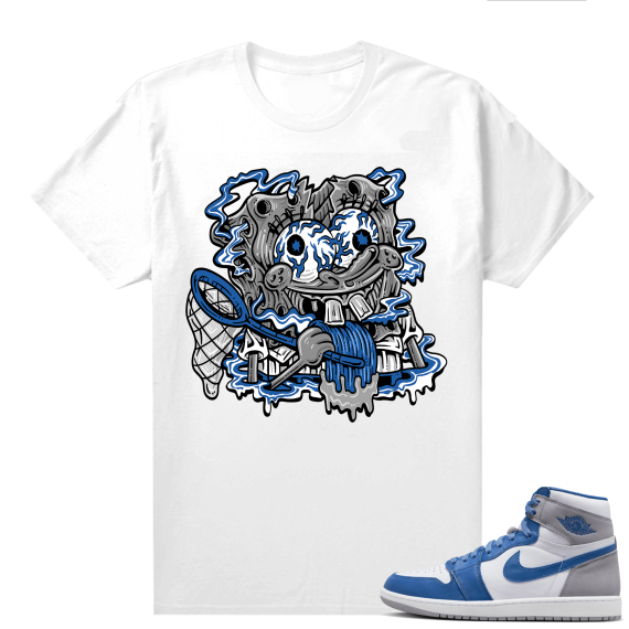 Jordan 1 True Blue shirts  White Trippy Spongebob