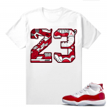 Jordan 11 Cherry shirts  White 23 Mashup