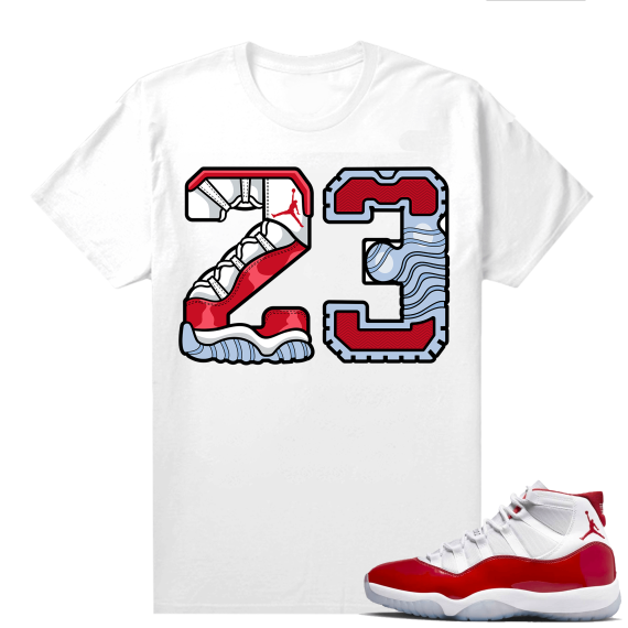 Jordan 11 Cherry shirts  White 23 Sole