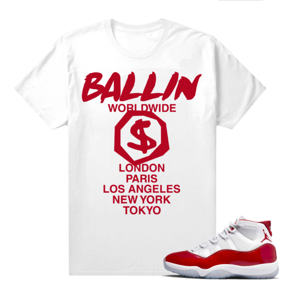 Jordan 11 Cherry shirts  White Ballin Worldwide