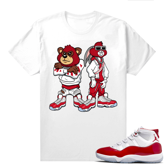 Jordan 11 Cherry shirts  White Big Steppas