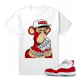 Jordan 11 Cherry shirts  White Bored Ape Drippy 11s