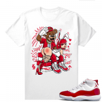 Jordan 11 Cherry shirts  White Bunny Slap