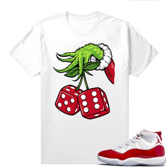 Jordan 11 Cherry shirts  White Cherry Dice