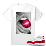 Jordan 11 Cherry shirts  White Cherry Lolipop