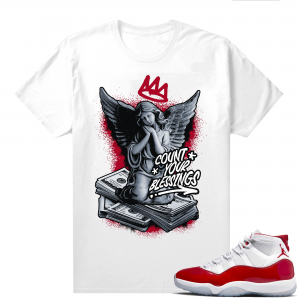 Jordan 11 Cherry shirts  White Count your Blessings