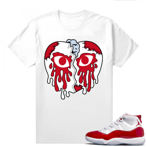 Jordan 11 Cherry shirts  White Crying Heart