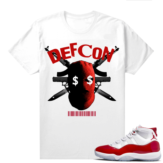 Jordan 11 Cherry shirts  White DEFCON