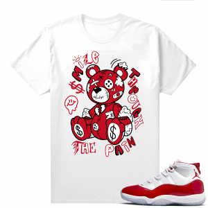 Jordan 11 Cherry shirts  White Hard Times Bear